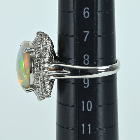 【中古】PT900 OPALオパールリング OP2.89ct D0.63ct 9.8g #8