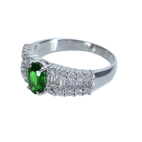 【中古】PT900 GARNETグロシュラ―ライトガーネットリング G1.01ct D1.00ct 7.8g #16