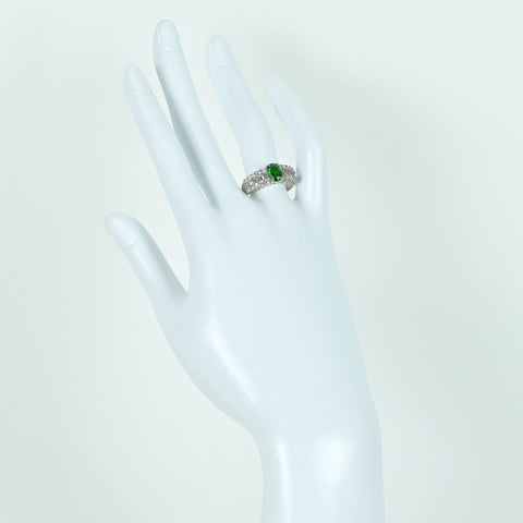 【中古】PT900 GARNETグロシュラ―ライトガーネットリング G1.01ct D1.00ct 7.8g #16