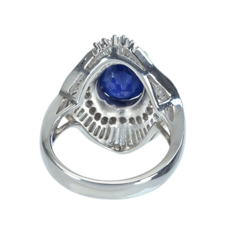 【中古】PT900 SAPPHIRE ビルマ産非加熱 サファイアリング S3.39ct D1.30ct GIA鑑別書 10.9g #10