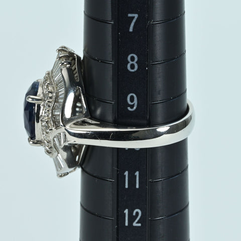 【中古】PT900 SAPPHIRE ビルマ産非加熱 サファイアリング S3.39ct D1.30ct GIA鑑別書 10.9g #10