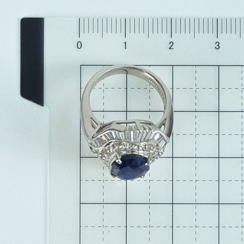 【中古】PT900 SAPPHIRE ビルマ産非加熱 サファイアリング S3.39ct D1.30ct GIA鑑別書 10.9g #10