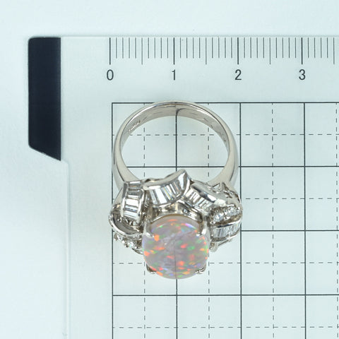 【中古】PT900 BLACK OPAL RING ブラックオパールリング BO3.51ct D1.38ct 13.8g #10