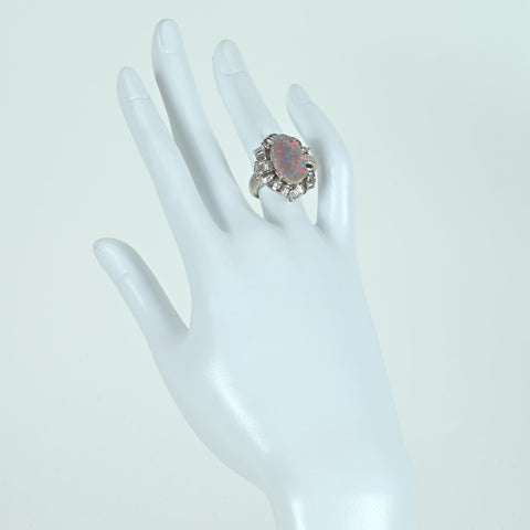 【中古】PT900 BLACK OPAL RING ブラックオパールリング BO3.51ct D1.38ct 13.8g #10