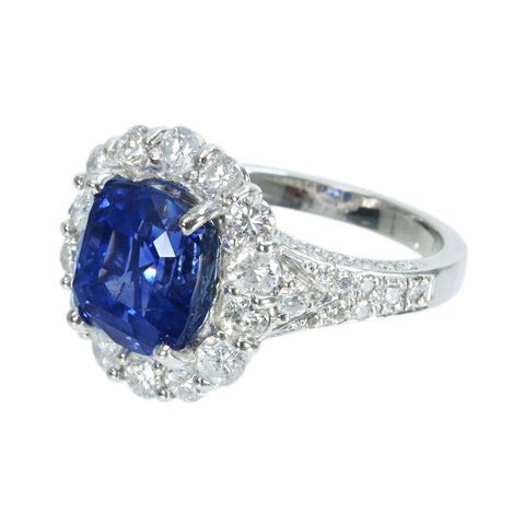 【中古】PT950 SAPPHIREスリランカ産非加熱サファイアリング S6.164ct D1.55ct GIA鑑別書 9.3g #12