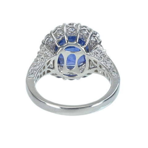 【中古】PT950 SAPPHIREスリランカ産非加熱サファイアリング S6.164ct D1.55ct GIA鑑別書 9.3g #12