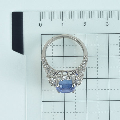 【中古】PT950 SAPPHIREスリランカ産非加熱サファイアリング S6.164ct D1.55ct GIA鑑別書 9.3g #12