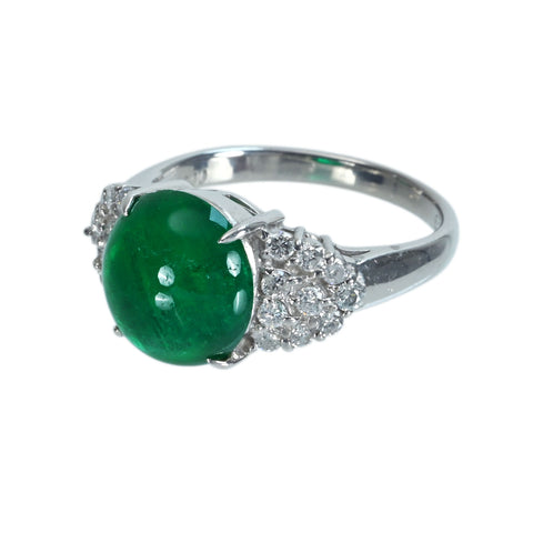 【中古】PT900 EMERALDエメラルドリング E3.73ct D0.39ct 6.6g #12
