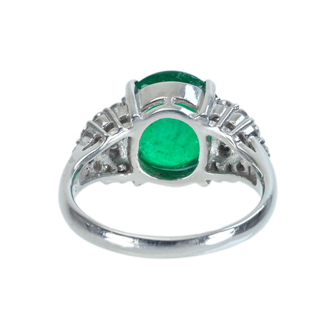 【中古】PT900 EMERALDエメラルドリング E3.73ct D0.39ct 6.6g #12