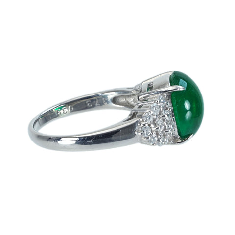 【中古】PT900 EMERALDエメラルドリング E3.73ct D0.39ct 6.6g #12