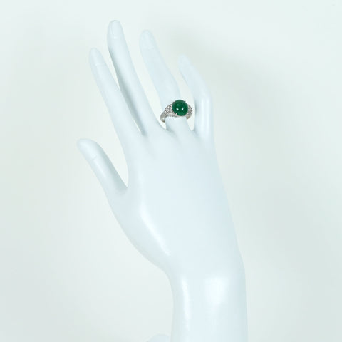 【中古】PT900 EMERALDエメラルドリング E3.73ct D0.39ct 6.6g #12
