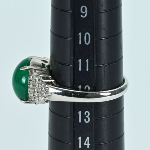 【中古】PT900 EMERALDエメラルドリング E3.73ct D0.39ct 6.6g #12