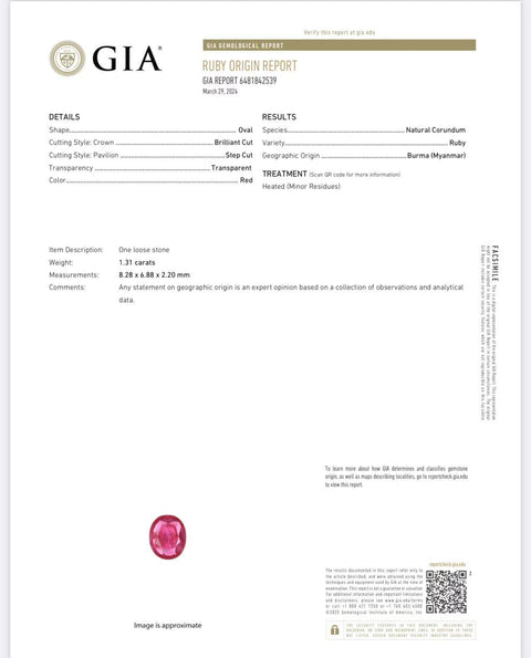 【中古】PT900 RUBYビルマ産ルビーリング R1.31ct D1.463ct GIA鑑別書 9.2g #10.5