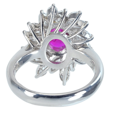 【中古】PT900 RUBYビルマ産ルビーリング R1.31ct D1.463ct GIA鑑別書 9.2g #10.5