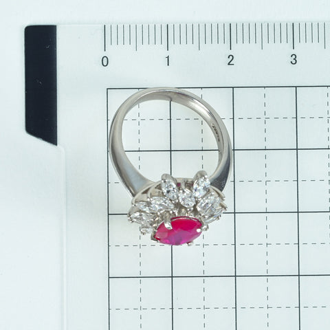 【中古】PT900 RUBYビルマ産ルビーリング R1.31ct D1.463ct GIA鑑別書 9.2g #10.5