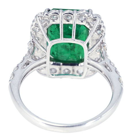 【中古】PT950 EMERALD RING エメラルドリング E4.29ct D1.35ct 日宝協 鑑別書 5.9g #11.5