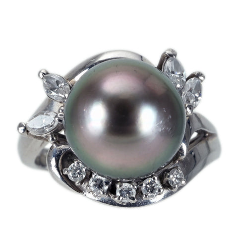 【中古】MIKIMOTO PT900 tahiti Pearl Ring タヒチパールリング P10.5mm 8.0g #6 ONE PRICE