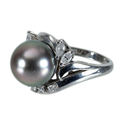 【中古】MIKIMOTO PT900 tahiti Pearl Ring タヒチパールリング P10.5mm 8.0g #6 ONE PRICE