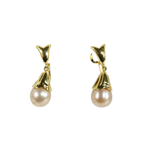 【中古】MIKIMOTO ミキモト K18YG PEARL EARRINGS パールイヤリング 8.5g ONE PRICE
