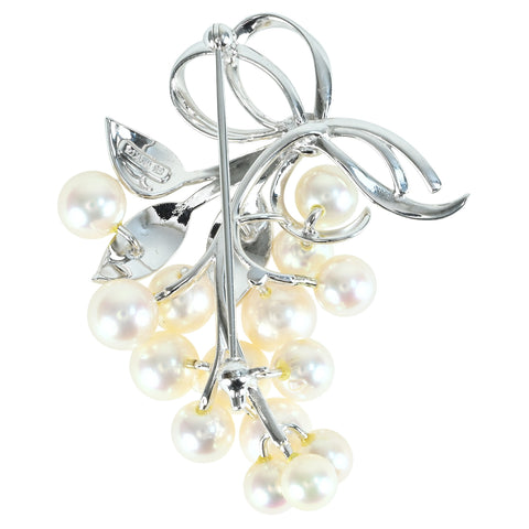 【中古】MIKIMOTO ミキモト K14WG AKOYA PEARL BROACH アコヤパールブローチ P6.3-7.mm ONE PRICE 16.3g