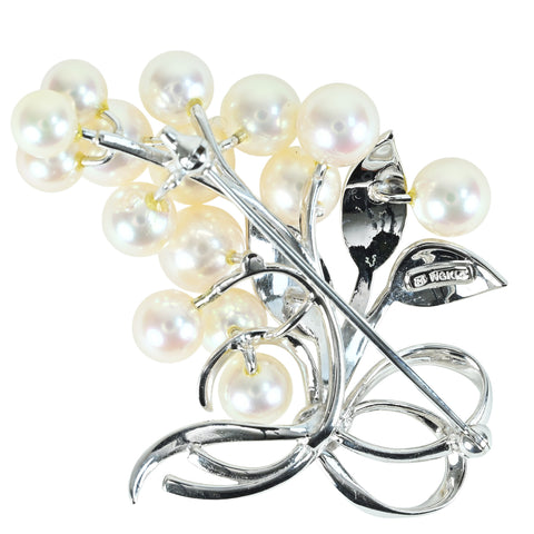 【中古】MIKIMOTO ミキモト K14WG AKOYA PEARL BROACH アコヤパールブローチ P6.3-7.mm ONE PRICE 16.3g