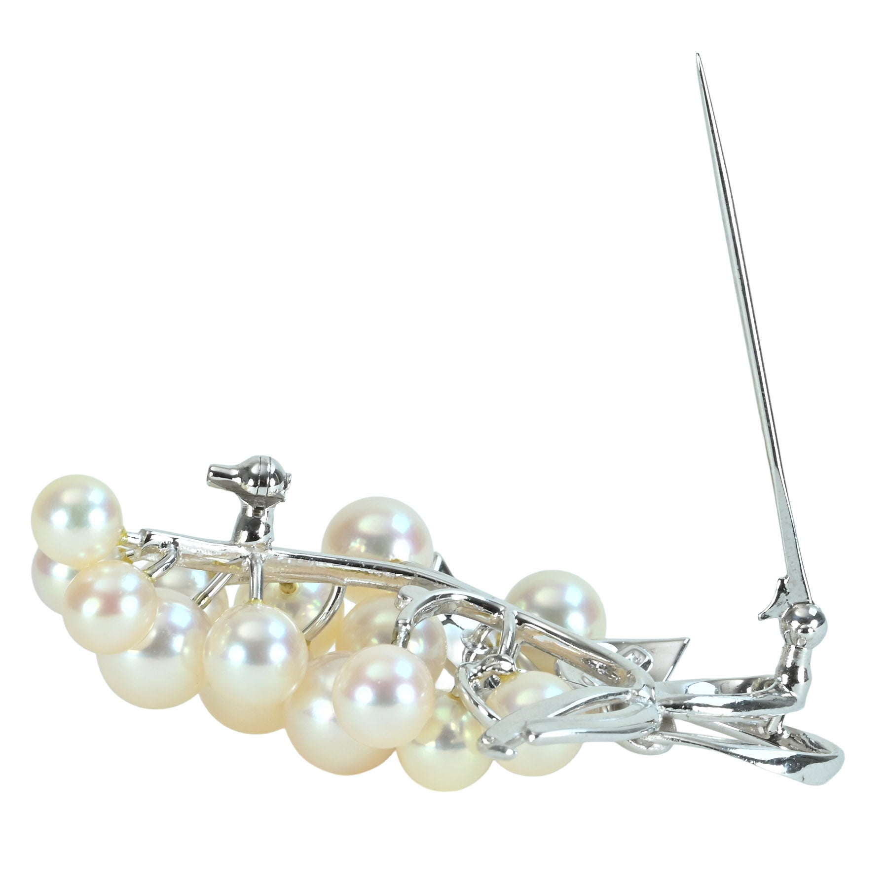 中古】MIKIMOTO ミキモト K14WG AKOYA PEARL BROACH アコヤパール