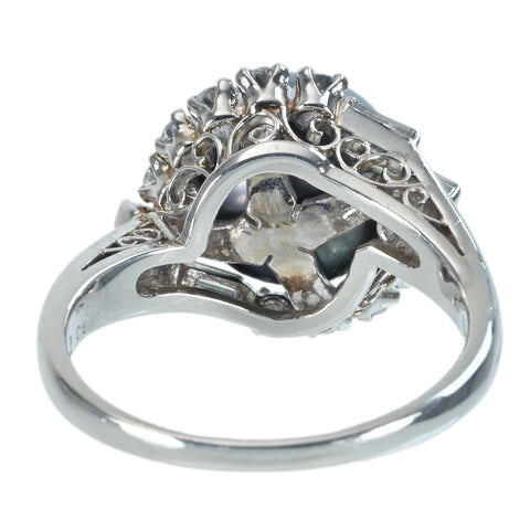 【中古】MIKIMOTO ミキモト PT900 TAHITI PEARLタヒチパールリング10.1mm D0.52ct 7.2g 14.5 ONE PRICE