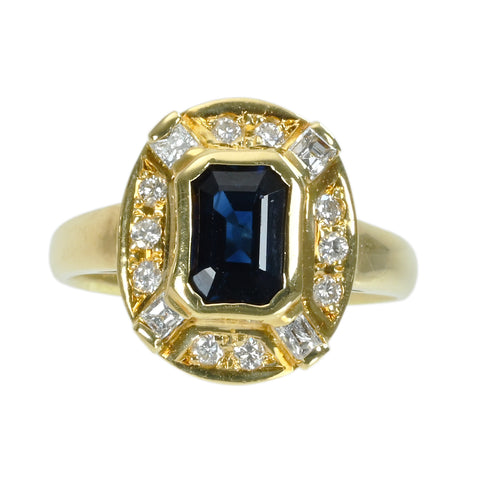 【中古】ジュエリーマキ K18YG SAPPHIRE RING S1.34ct D0.32ct 5.7g #11 ONE PRICE