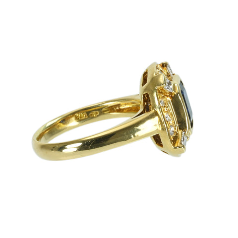 【中古】ジュエリーマキ K18YG SAPPHIRE RING S1.34ct D0.32ct 5.7g #11 ONE PRICE