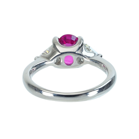 【中古】 PT900 RUBY ビルマ産ルビーリング R1.53ct D0.55ct GIA 5.4g