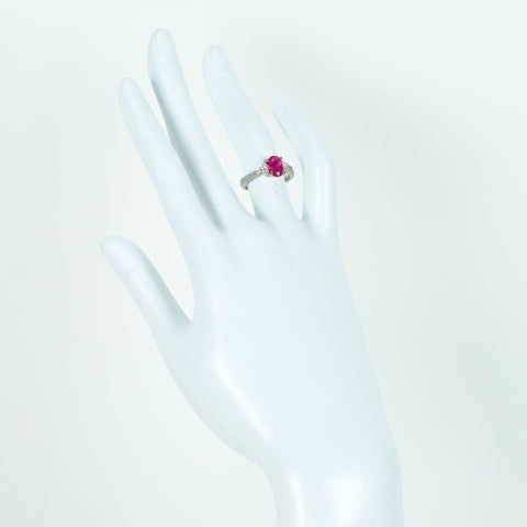 【中古】 PT900 RUBY ビルマ産ルビーリング R1.53ct D0.55ct GIA 5.4g