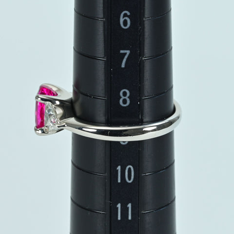 【中古】 PT900 RUBY ビルマ産ルビーリング R1.53ct D0.55ct GIA 5.4g