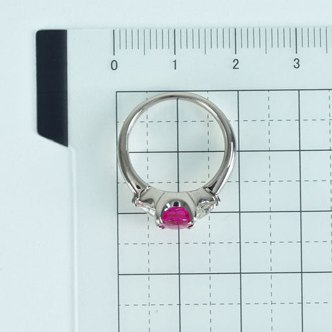 【中古】 PT900 RUBY ビルマ産ルビーリング R1.53ct D0.55ct GIA 5.4g