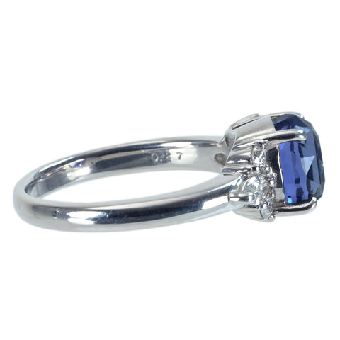 【中古】PT900 SAPPHIRE RING サファイアリング S3.13ct D0.27ct 6.6g #11