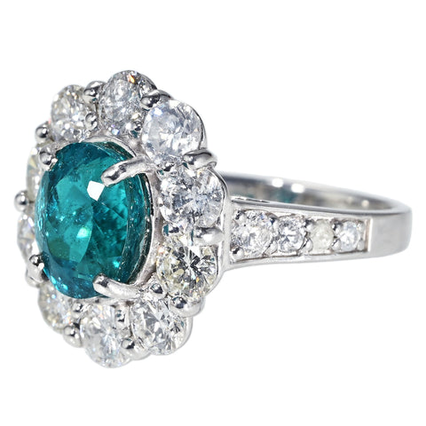 【中古】PT950 PARAIBA TOURMALINE RING ブラジル産パライバトルマリンリング PT2.85ct D2.33ct GRS/GIA鑑別書 7.2g #12