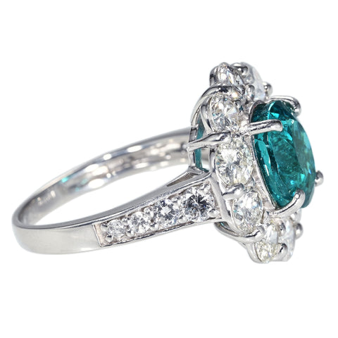 【中古】PT950 PARAIBA TOURMALINE RING ブラジル産パライバトルマリンリング PT2.85ct D2.33ct GRS/GIA鑑別書 7.2g #12