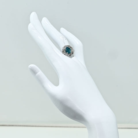 【中古】PT950 PARAIBA TOURMALINE RING ブラジル産パライバトルマリンリング PT2.85ct D2.33ct GRS/GIA鑑別書 7.2g #12