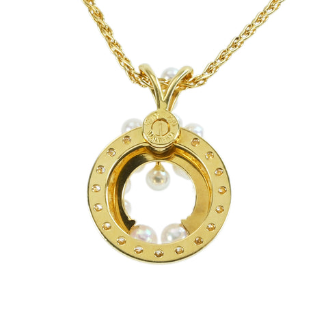 【Used】WALTHAM K18YG Akoya Pearl & Diamond Pendant Necklace 12g ONE PRICE
