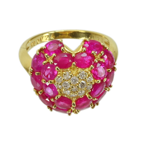 【中古】K18YG RUBYルビーリング R4.17ct D0.24ct 6.5g #13