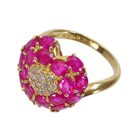 【中古】K18YG RUBYルビーリング R4.17ct D0.24ct 6.5g #13