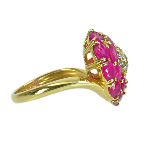 【中古】K18YG RUBYルビーリング R4.17ct D0.24ct 6.5g #13