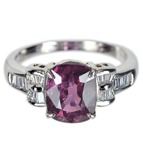 【中古】PT900 SPINELスピネルリング S4.46ct D0.31ct 8.9g #17.5