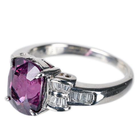 【中古】PT900 SPINELスピネルリング S4.46ct D0.31ct 8.9g #17.5