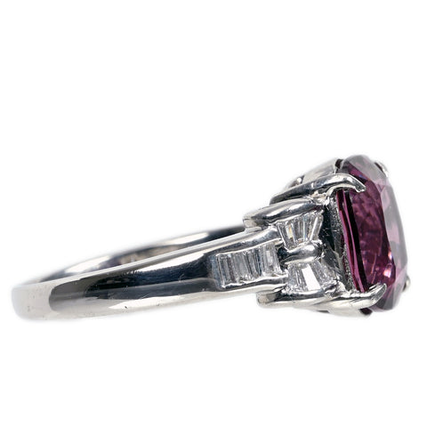 【中古】PT900 SPINELスピネルリング S4.46ct D0.31ct 8.9g #17.5