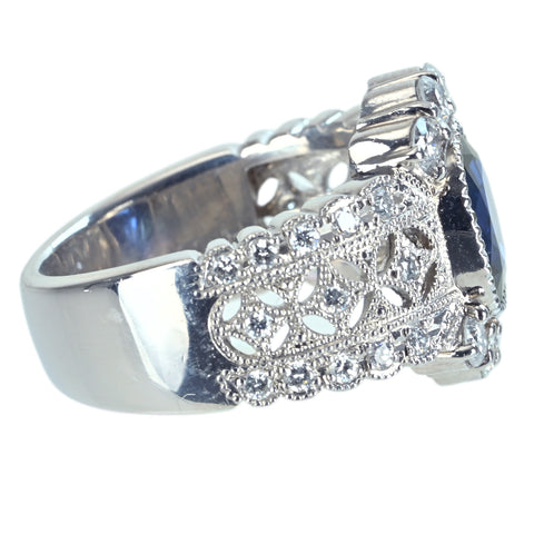 【中古】PT900 SAPPHIRE サファイアリング S2.564ct D0.86ct CGL鑑別書 15.0g #13