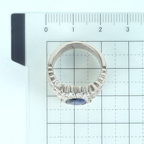 【中古】PT900 SAPPHIRE サファイアリング S2.564ct D0.86ct CGL鑑別書 15.0g #13