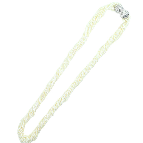 [Used] PT900 PEARL 18-strand Keshi pearl necklace, D0.07ct, 60.0g