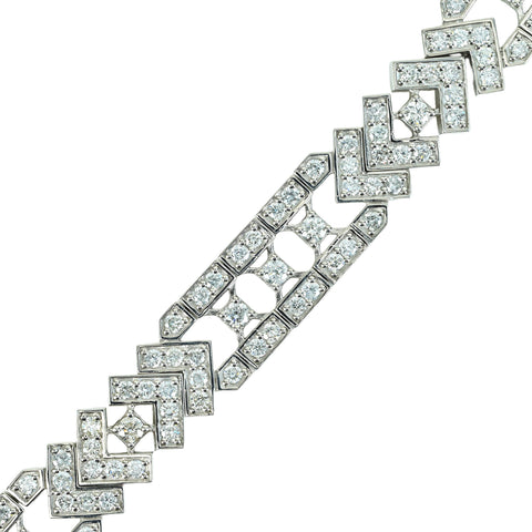 [Pre-owned] PT900 Diamond Bracelet, D8.83ct, 76.6g, 19.5cm 