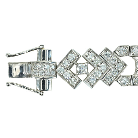[Pre-owned] PT900 Diamond Bracelet, D8.83ct, 76.6g, 19.5cm 