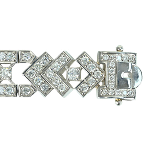 [Pre-owned] PT900 Diamond Bracelet, D8.83ct, 76.6g, 19.5cm 